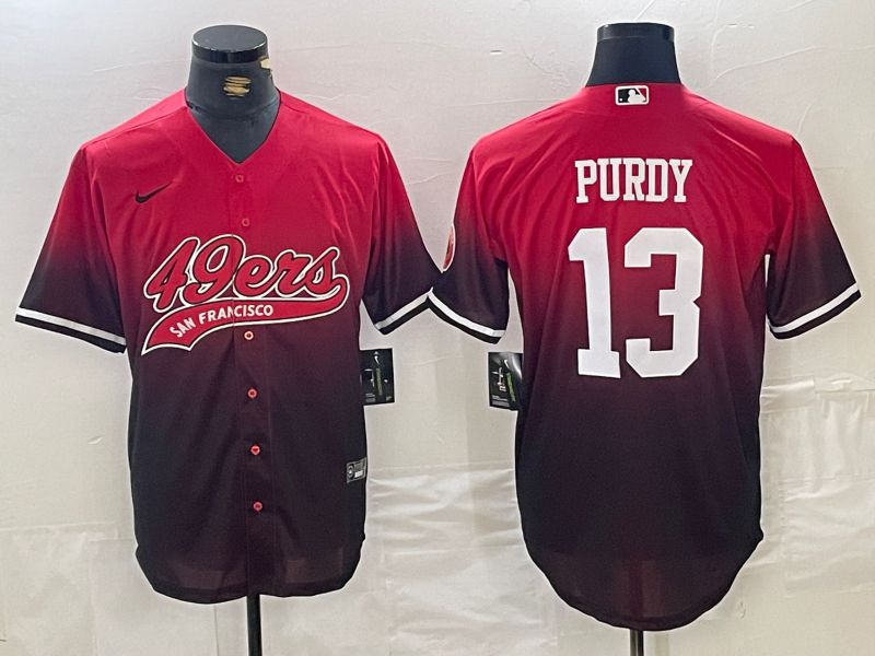 Men San Francisco 49ers #13 Purdy Red Joint Name 2024 Nike Limited NFL Jersey style 1